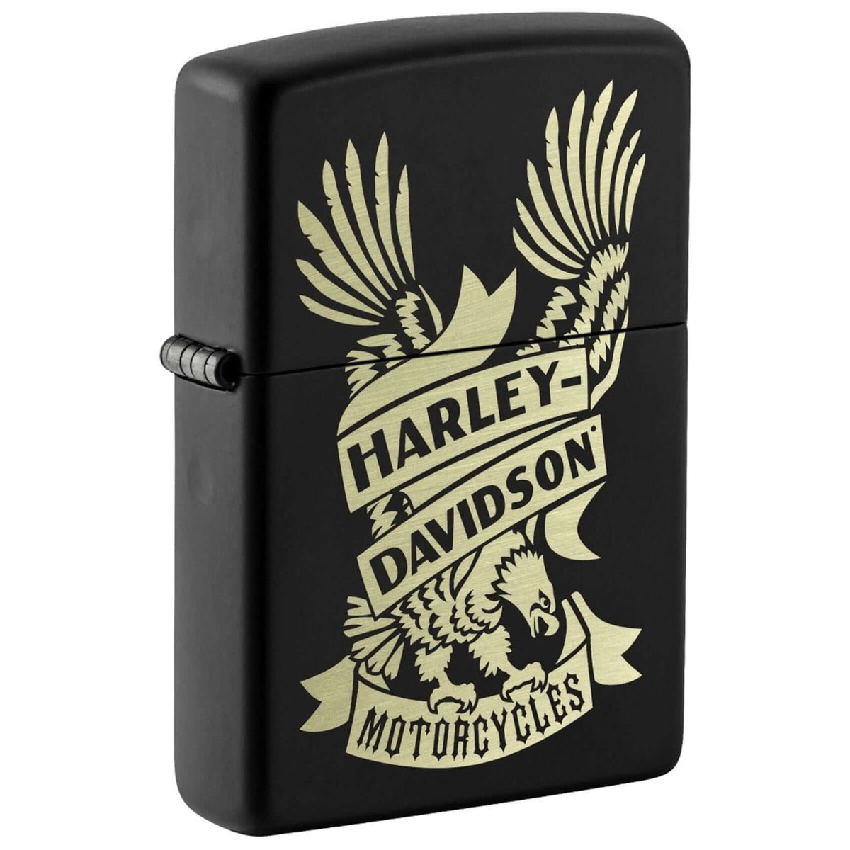 Αναπτήρας Zippo Harley-Davidson 49826 με ρετρό σχέδιο και το λογότυπο της Harley-Davidson σε μαύρο χρώμα