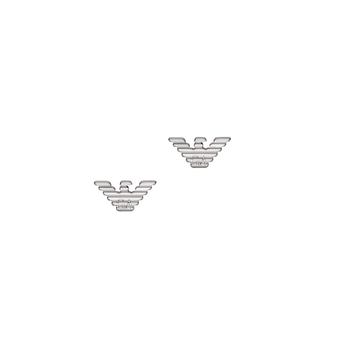 Ανδρικά σκουλαρίκια Emporio Armani Eagle Logo EGS3318040 από ανοξείδωτο ατσάλι σε ασημί χρώμα καρφωτά.