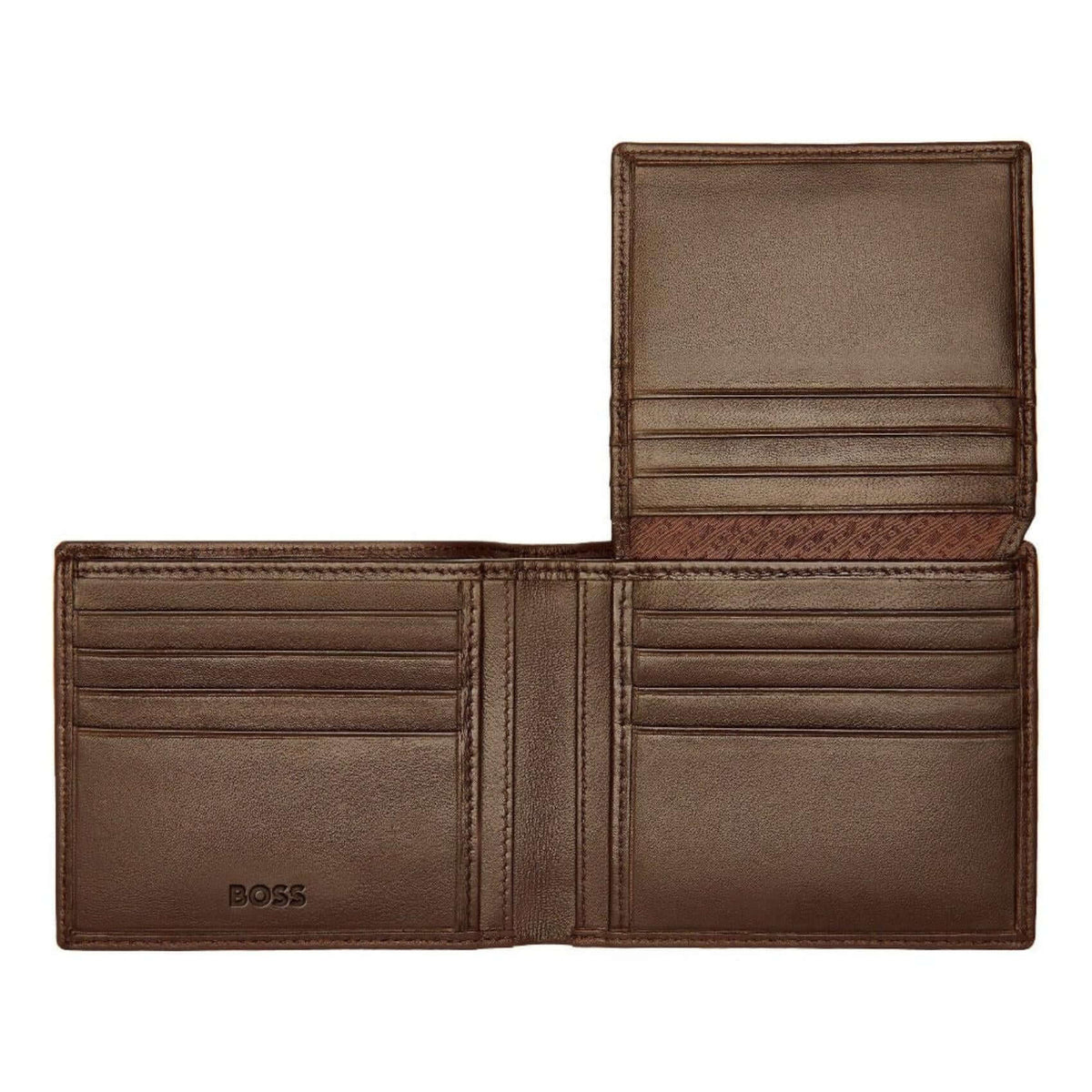 Ανδρικό δερμάτινο πορτοφόλι Hugo Boss Classic Smooth HLY403Y ανοιχτό σε καφέ χρώμα.