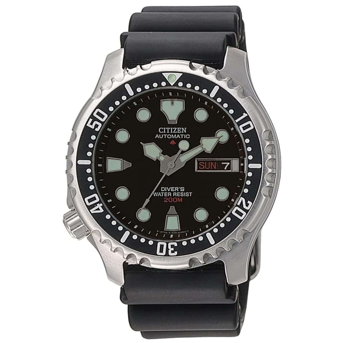 Ανδρικό καταδυτικό ρολόι Citizen Promaster Divers NY0040-09EE με μαύρο καουτσούκ λουράκι, μαύρο καντράν 42mm και αυτόματο μηχανισμό Caliber 8203.