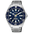 Καταδυτικό Ρολόι Citizen Promaster Eco-Drive BN0201-88L με Ασημί Μπρασελέ & Μπλε Καντράν