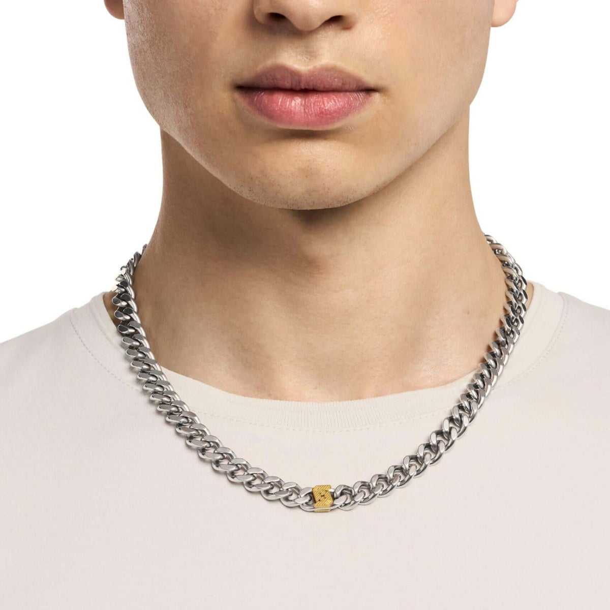Ανδρικό Ασημί Κολιέ Emporio Armani EGS3187040 Mε Ατσάλινη Αλυσίδα