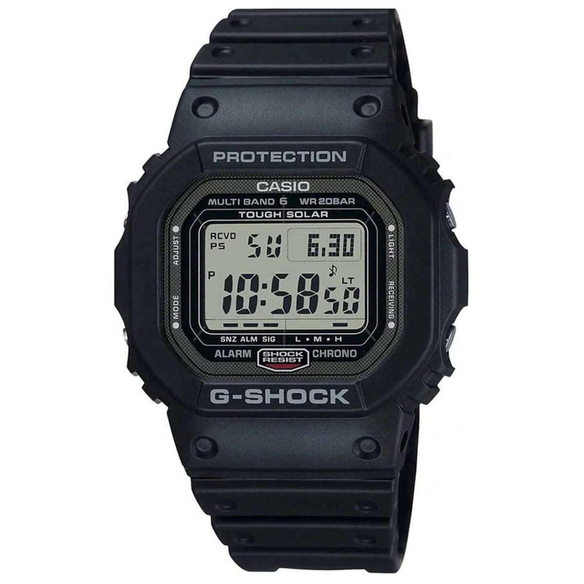 Ανδρικό ρολόι Casio G-SHOCK GW-5000U-1ER με μαύρο καουτσούκ λουράκι και μαύρο ψηφιακό καντράν 42.5 mm.