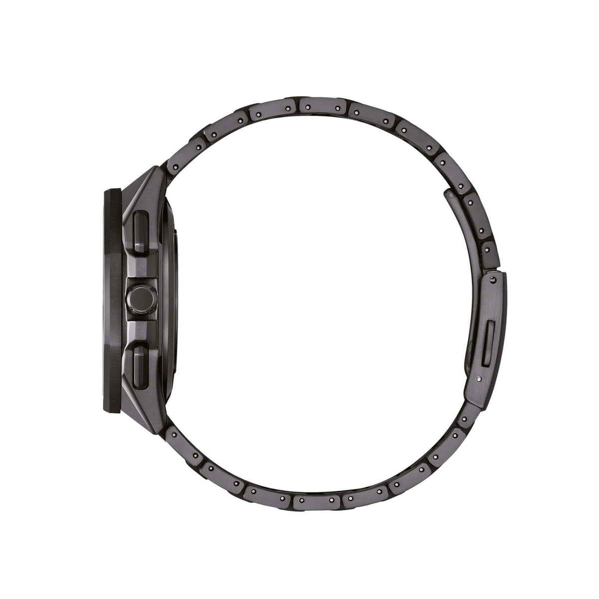 Γκρι μπρασελέ του ανδρικού ρολογιού Citizen Attesa CC4105-69E από Super Titanium με κούμπωμα ασφαλείας.