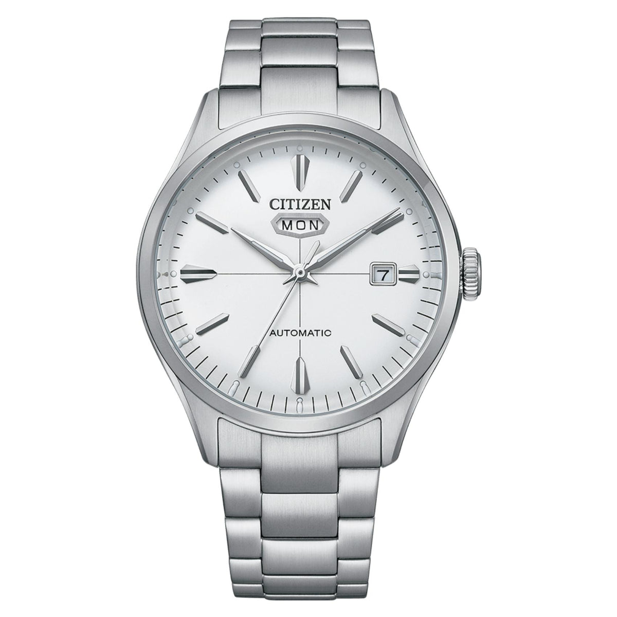 Ανδρικό ρολόι Citizen NH8391-51AE με ασημί μπρασελέ και λευκό καντράν