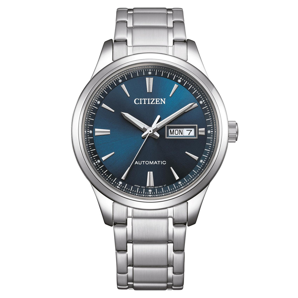 Αυτόματο ανδρικό ρολόι Citizen NY4058-79LE με ασημί μπρασελέ και μπλε καντράν