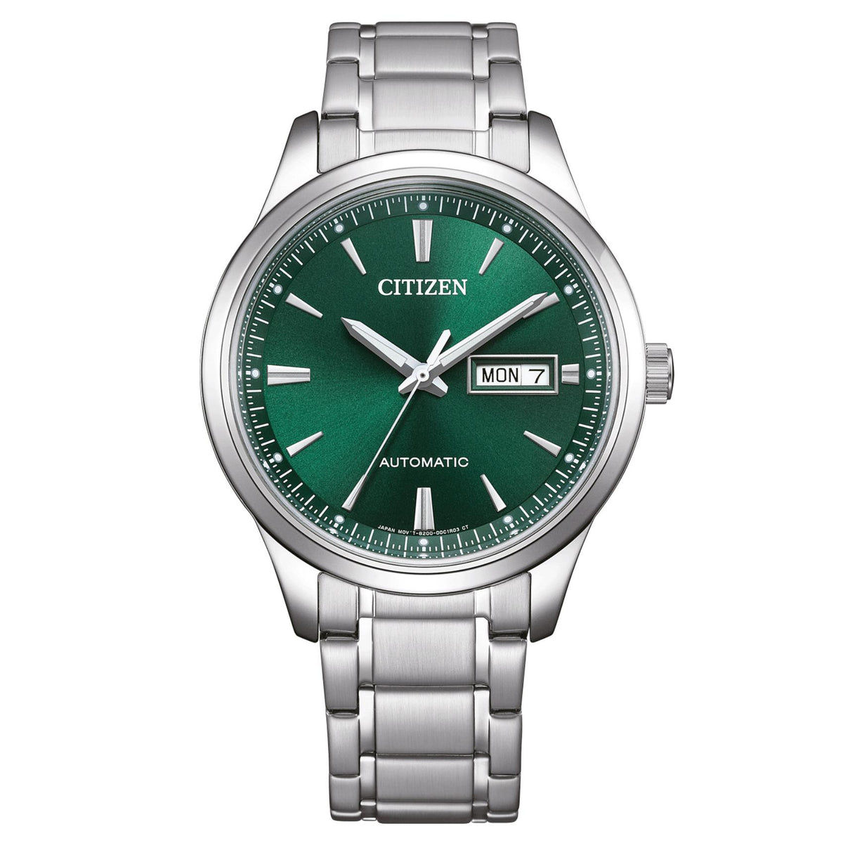 Ανδρικό ρολόι αυτόματο Citizen NY4058-79XE με ασημί μπρασελέ και πράσινο καντράν