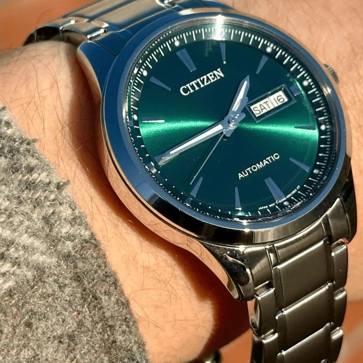 Αυτόματο Ρολόι Citizen NY4058-79XE Με Ασημί Μπρασελέ & Πράσινο Καντράν