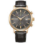 Ανδρικό Ρολόι Citizen Eco-Drive CA7067-11H με Μαύρο Δερμάτινο Λουράκι και Γκρι Καντράν
