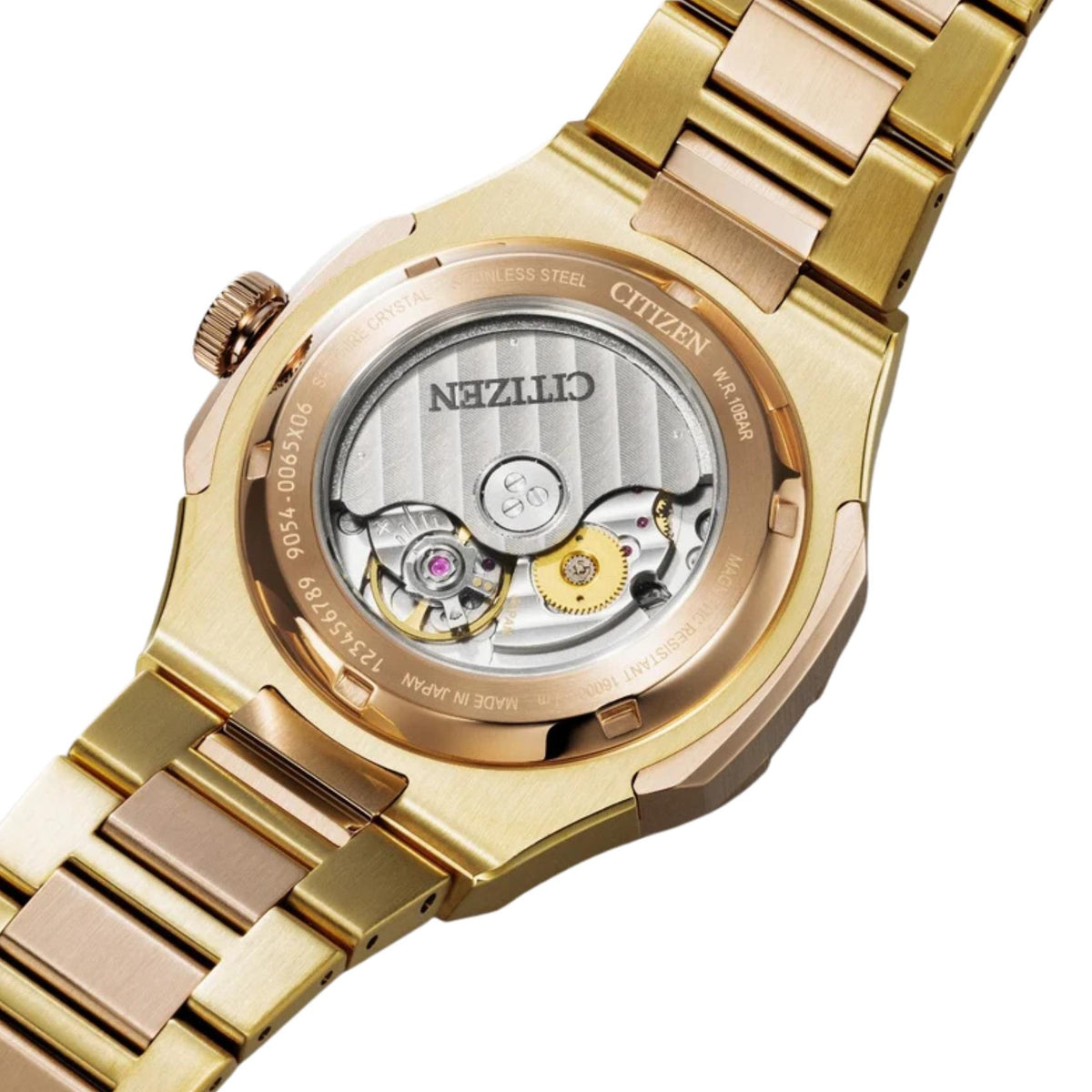 Διαφανές πίσω καπάκι ρολογιού Citizen Series 8 GMT NB6033-51E με ορατό τον αυτόματο μηχανισμό