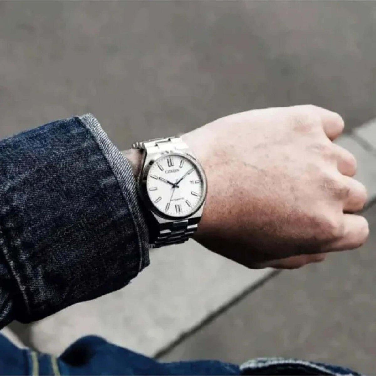 Αυτόματο Ρολόι Citizen Tsuyosa NJ0159-86A Με Ασημί Μπρασελέ & Λευκό Καντράν