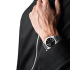 Ρολόι D1 Milano Ultra Thin Groovy Black 39 mm D1-UHBJ01 Με Ασημί Μπρασελέ