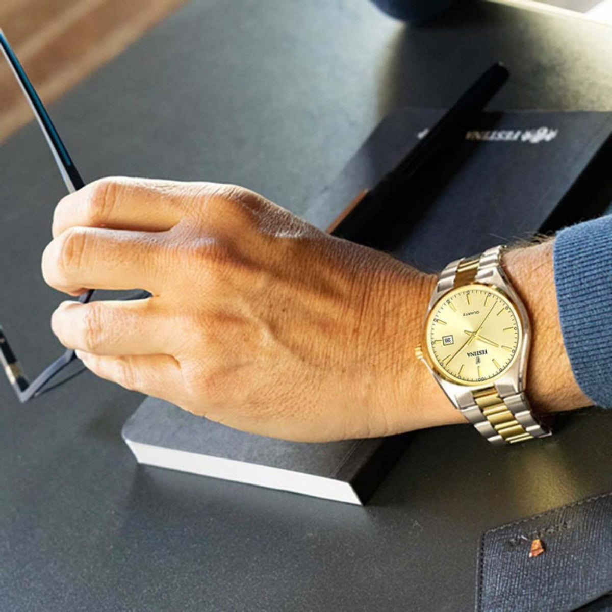 Ρολόι Festina Classics F20554/3 Με Ασημί-Χρυσό Μπρασελέ & Χρυσό Καντράν
