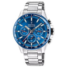 Ρολόι Festina F20560/3 Με Ασημί Μπρασελέ & Μπλε Καντράν