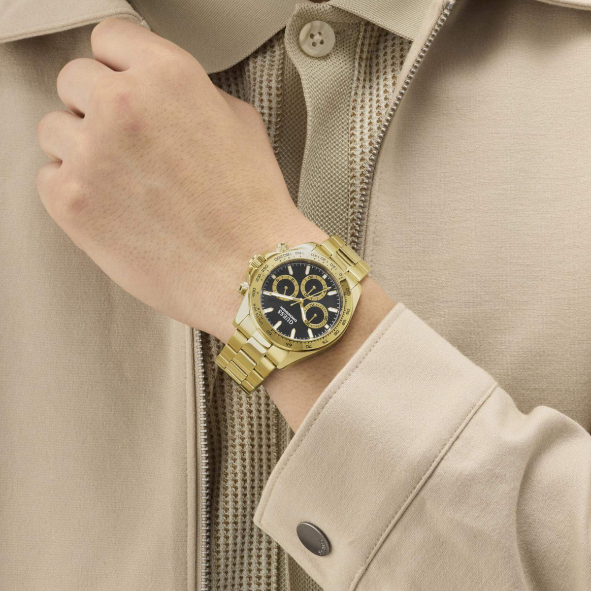 Ρολόι Guess Arthur GW1058G2 Χρονογράφος με Χρυσό Μπρασελέ