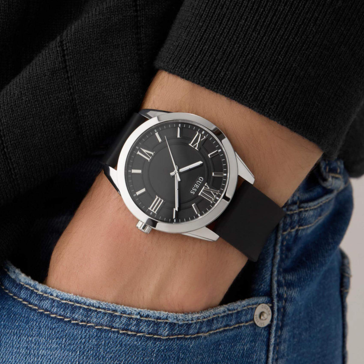 Ρολόι Guess Elliot GW0894G1 με Μαύρο Λουράκι