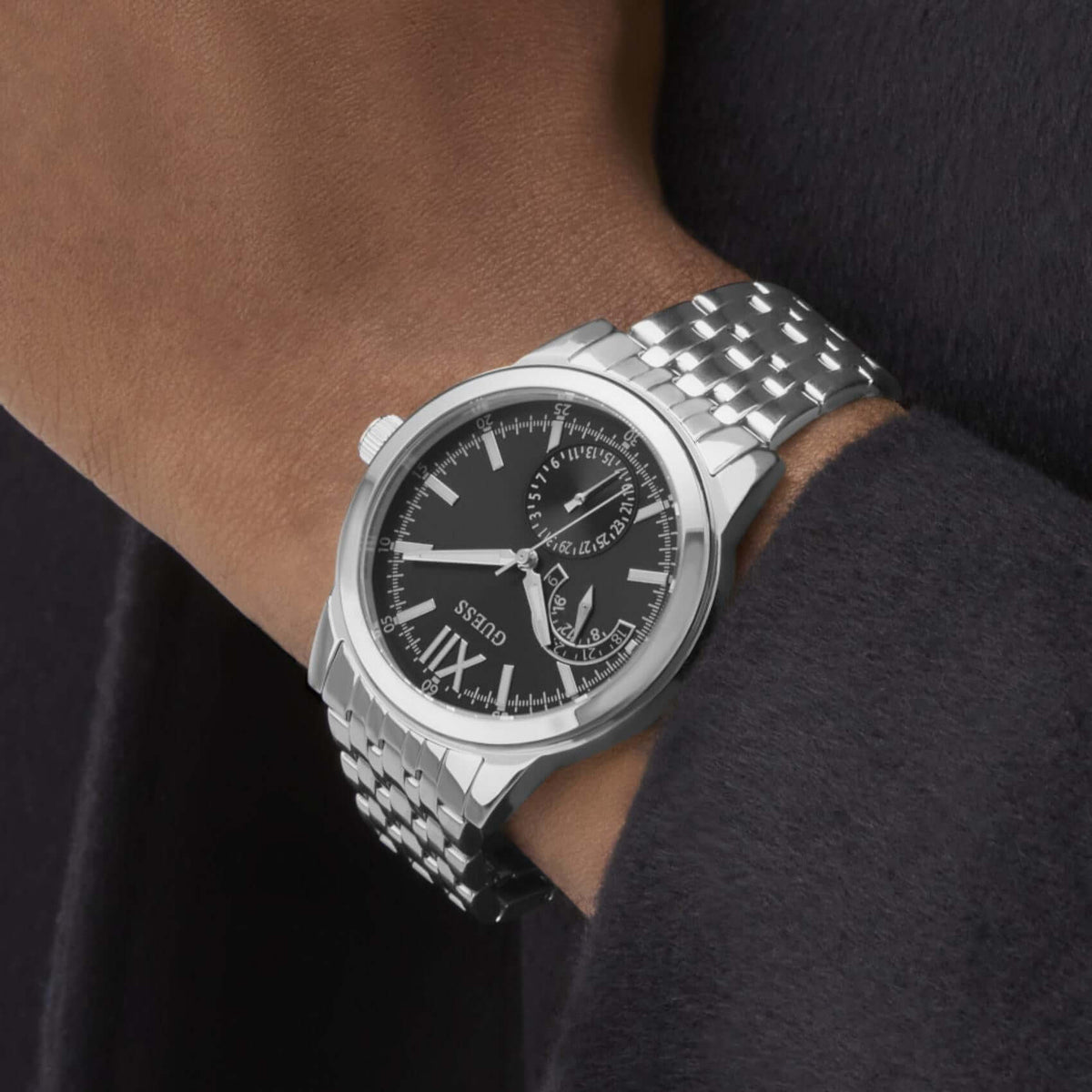 Ρολόι Guess Emerson GW0976G1 με Ασημί Μπρασελέ