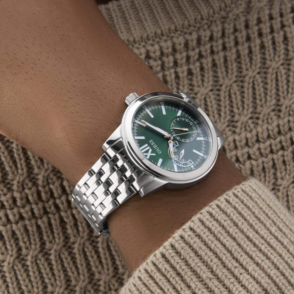 Ρολόι Guess Emerson GW0976G5 με Ασημί Μπρασελέ