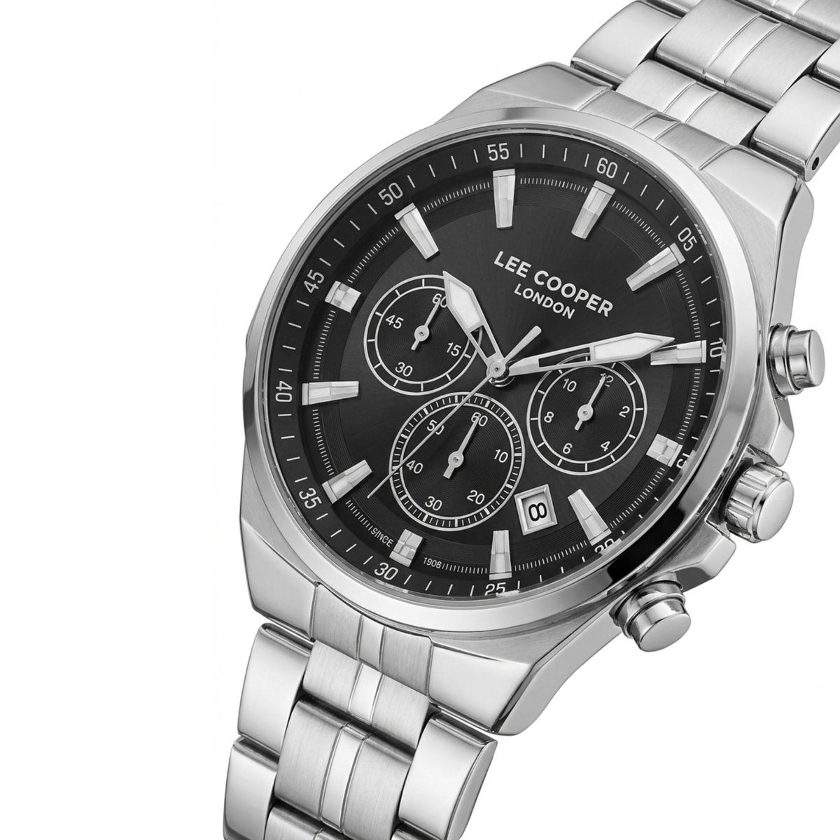 Μαύρο καντράν ρολογιού Lee Cooper Gents Multi LC08273.350 διαμέτρου 41mm με ένδειξη ημερομηνίας