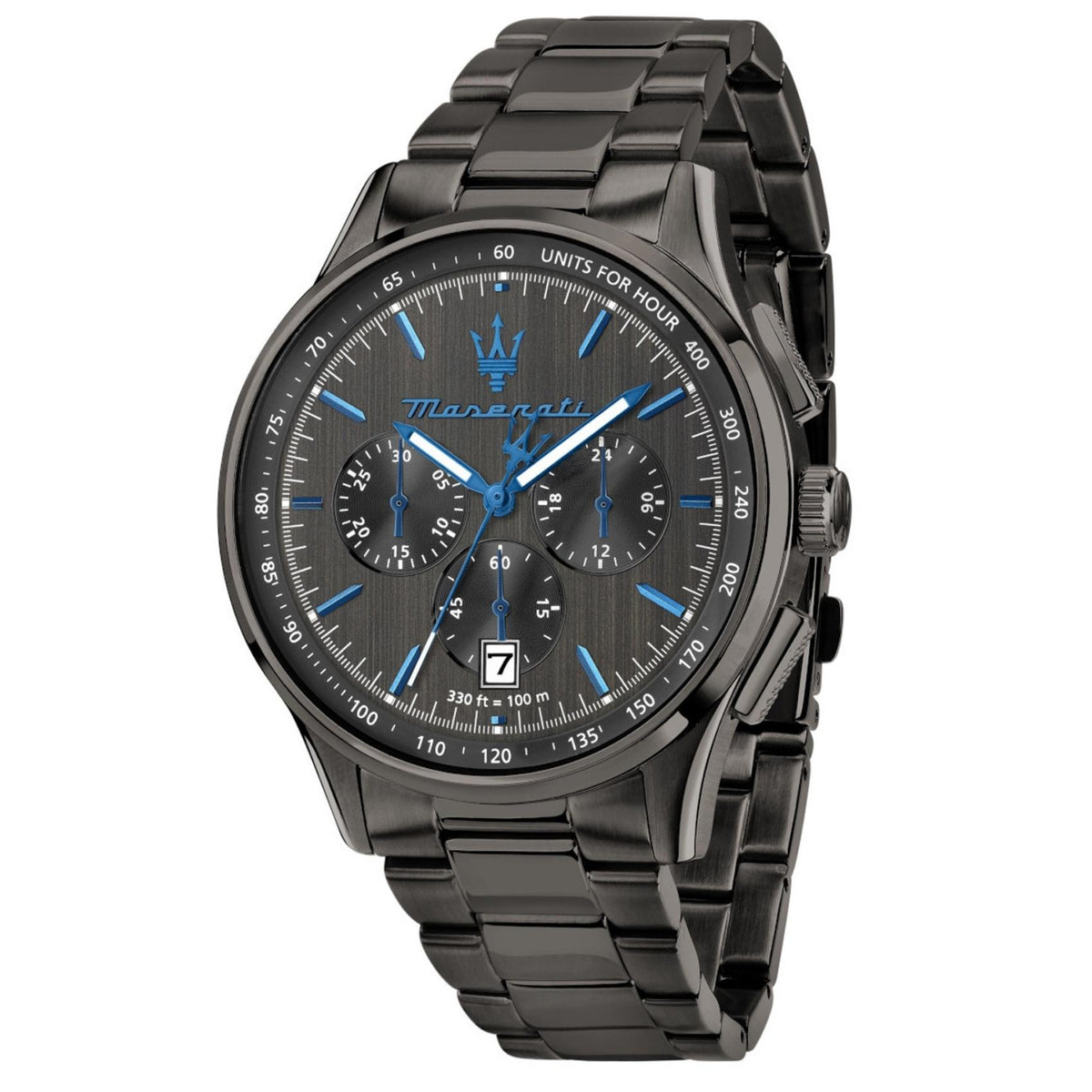 Ανδρικό ρολόι Maserati Dark Edition R8873654002 με ανθρακί μπρασελέ και ανθρακί καντράν με χρονογράφο και ημερομηνία