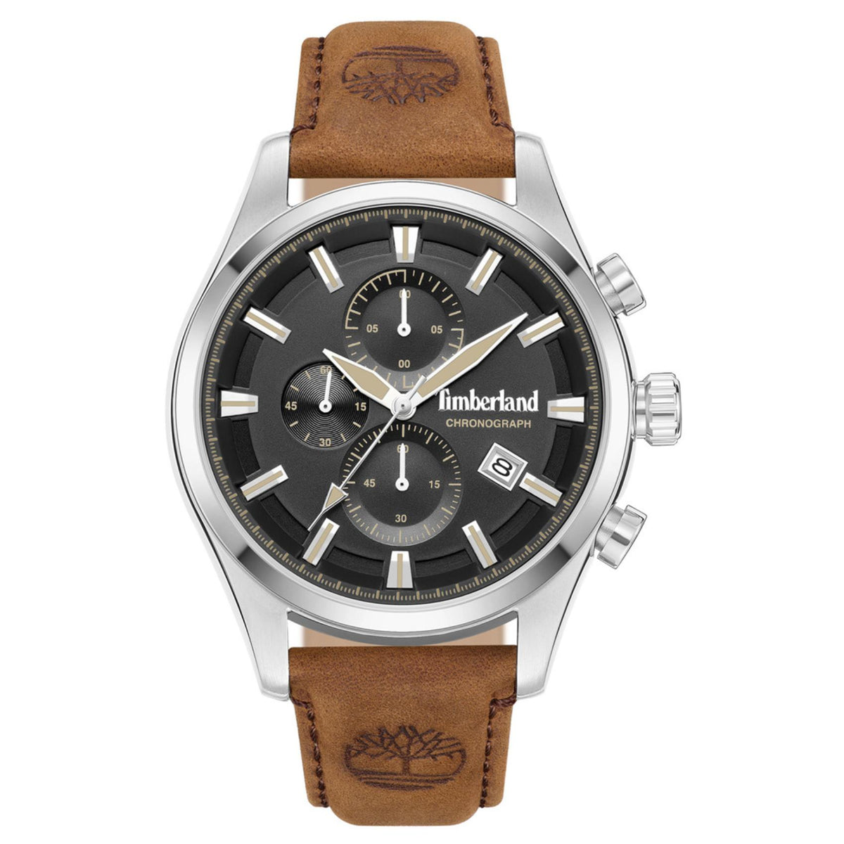 Ανδρικό ρολόι Timberland Ashmont TDWGC0109301 με ταμπά δερμάτινο λουράκι και μαύρο καντράν