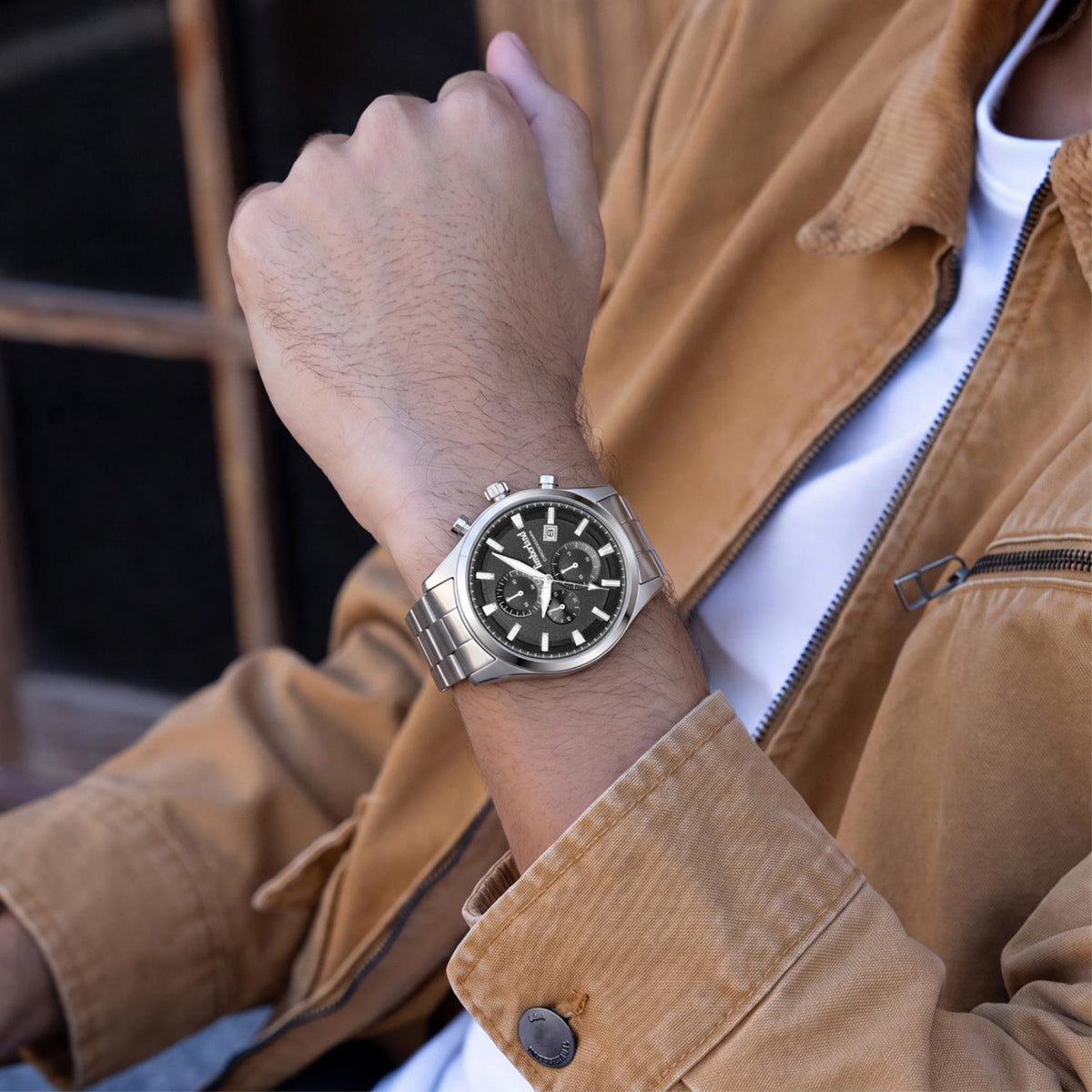 Ανδρικό Ρολόι Timberland Ashmont TDWGI0109303 με Ασημί Μπρασελέ & Μαύρο Καντράν