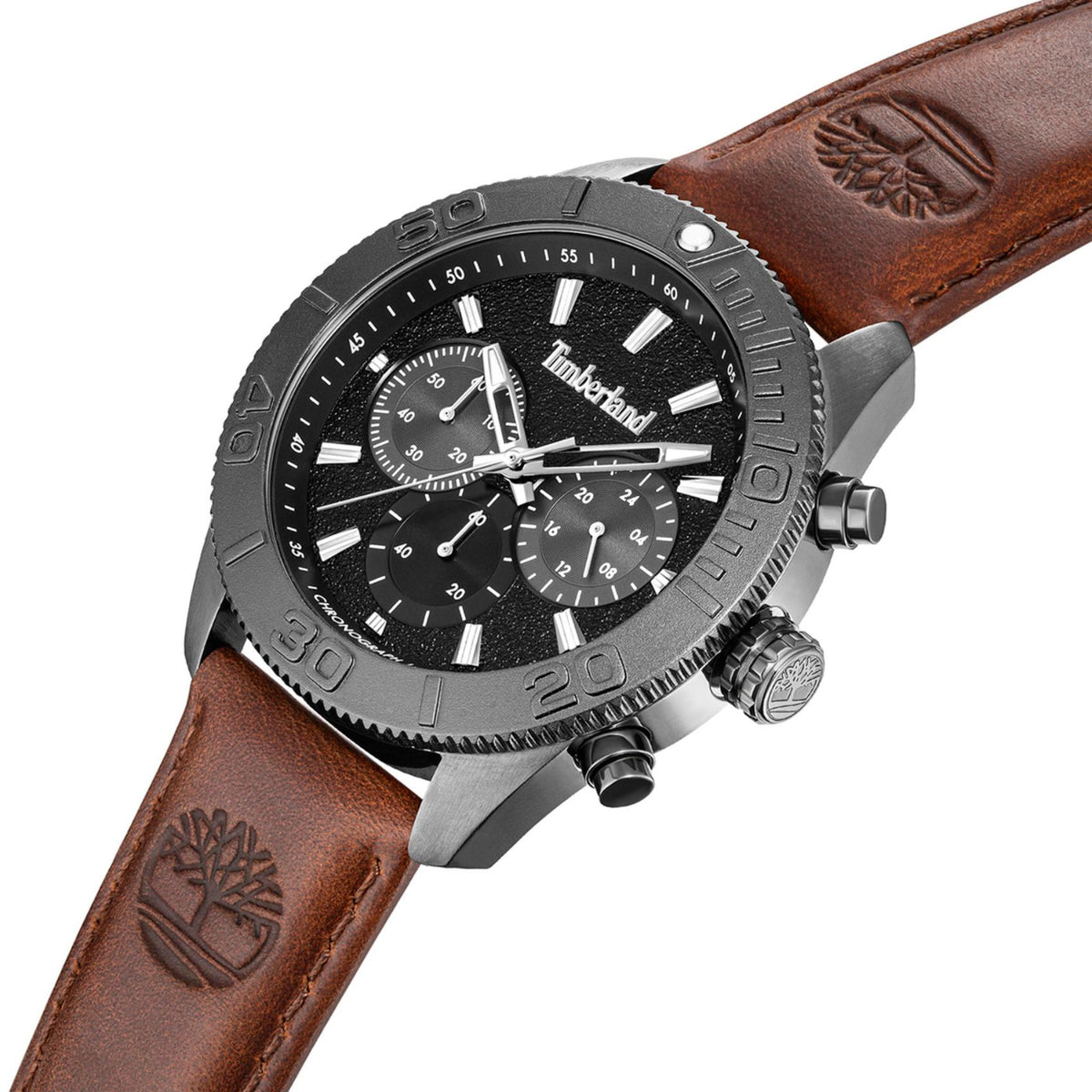 Μαύρο καντράν ρολογιού Timberland Carrigan TDWGQ00942X0 διαμέτρου 44mm με ένδειξη χρονογράφου