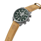 Ανδρικό Ρολόι Timberland Henniker II TDWGQ00949X2 Χρονογράφος με Ταμπά Δερμάτινο Λουράκι & Πράσινο Καντράν