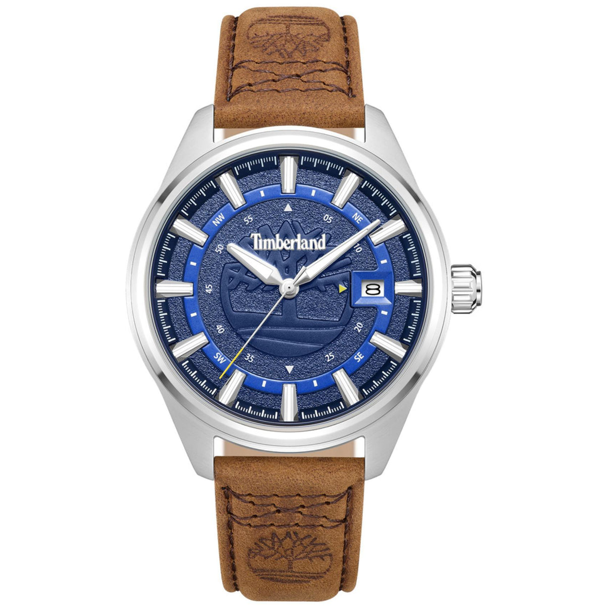 Ανδρικό ρολόι Timberland Small Northbridge TDWGB0109801 με ταμπά δερμάτινο λουράκι και μπλε καντράν
