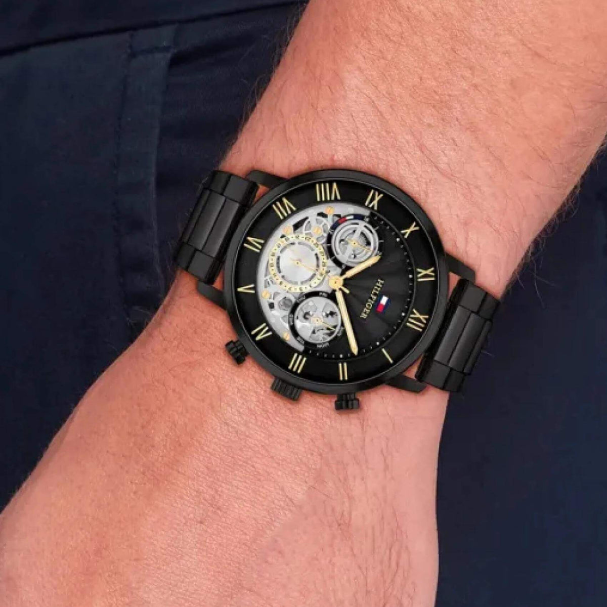 Ανδρικό Ρολόι Tommy Hilfiger Legend 1710706 Με Μαύρο Μπρασελέ