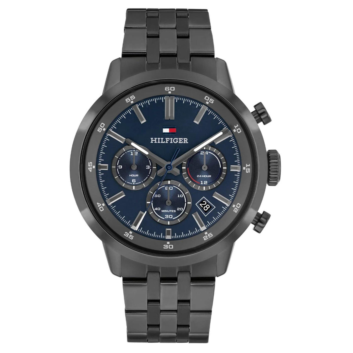 Ανδρικό ρολόι Tommy Hilfiger Kent 1710755 με γκρι μπρασελέ και μπλε καντράν