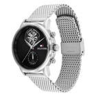 Ρολόι Stewart Tommy Hilfiger 1710749 Με Ασημί Μπρασελέ & Μαύρο Καντράν