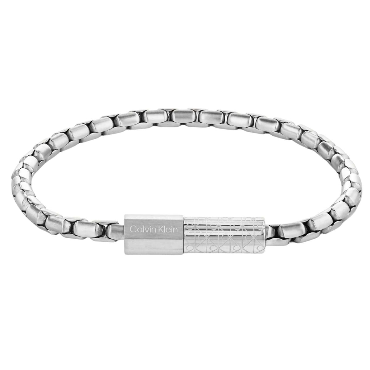 Ανδρικό βραχιόλι Calvin Klein 35100094 από ατσάλι σε ασημί χρώμα με μέγιστο μήκος 19.5cm.