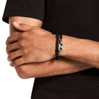 Ανδρικό Βραχιόλι Emporio Armani EGS3299040 Δερμάτινο Μαύρο