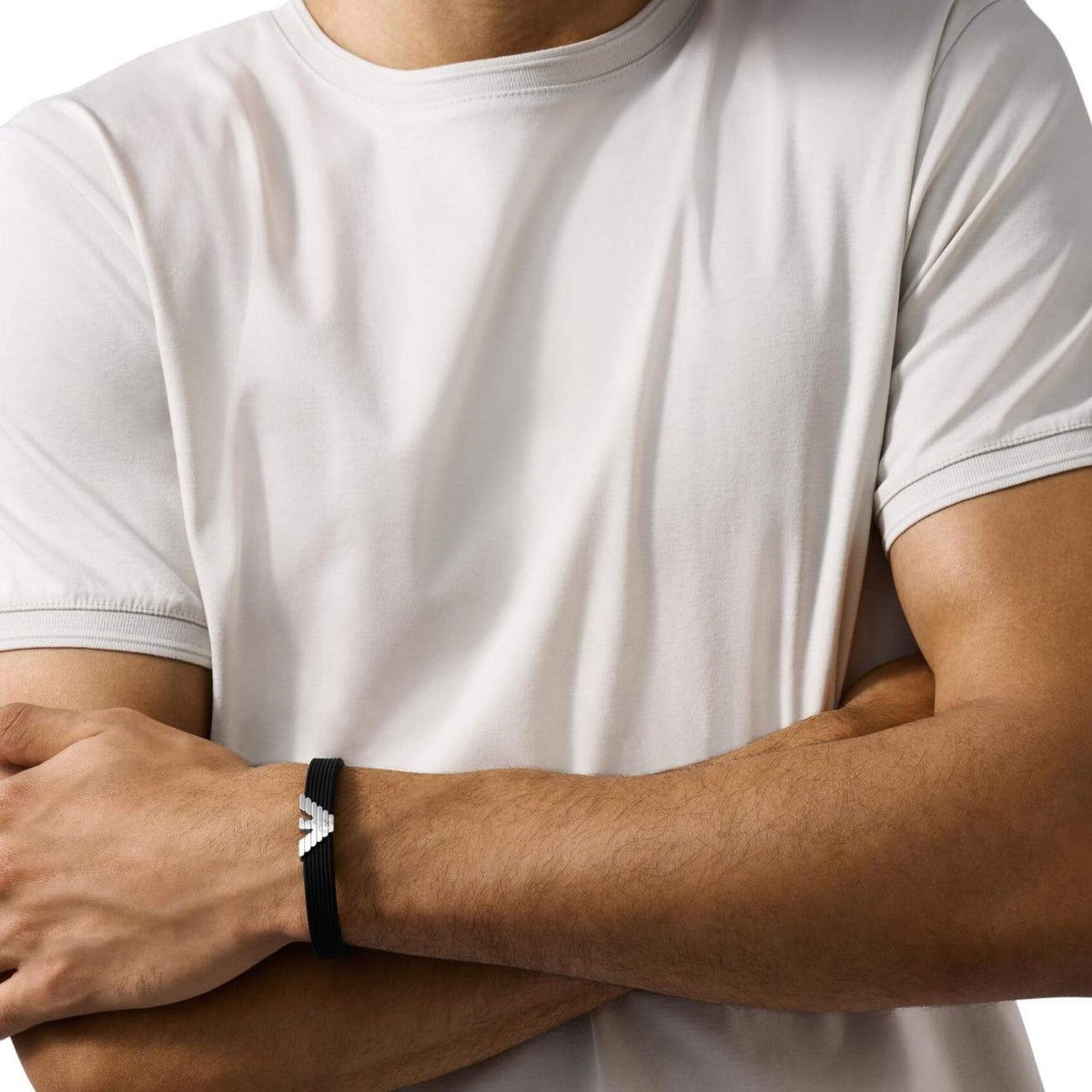 Ανδρικό Βραχιόλι Emporio Armani EGS3168040 Σιλικόνης Μαύρο