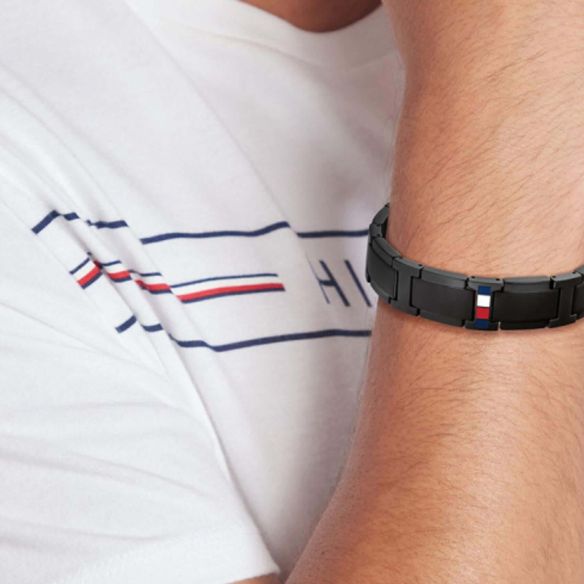 Ανδρικό Βραχιόλι Tommy Hilfiger 2790659 Χειροπέδα σε Μαύρο Χρώμα
