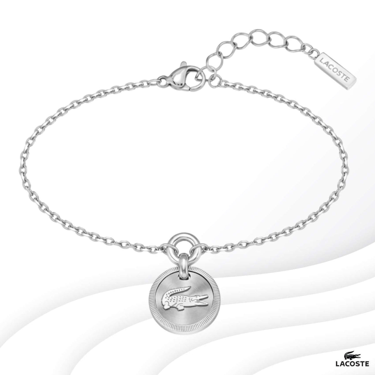 Βραχιόλι Lacoste 2040404 Ατσάλινο Με Στρογγυλό Κρεμαστό Στοιχείο