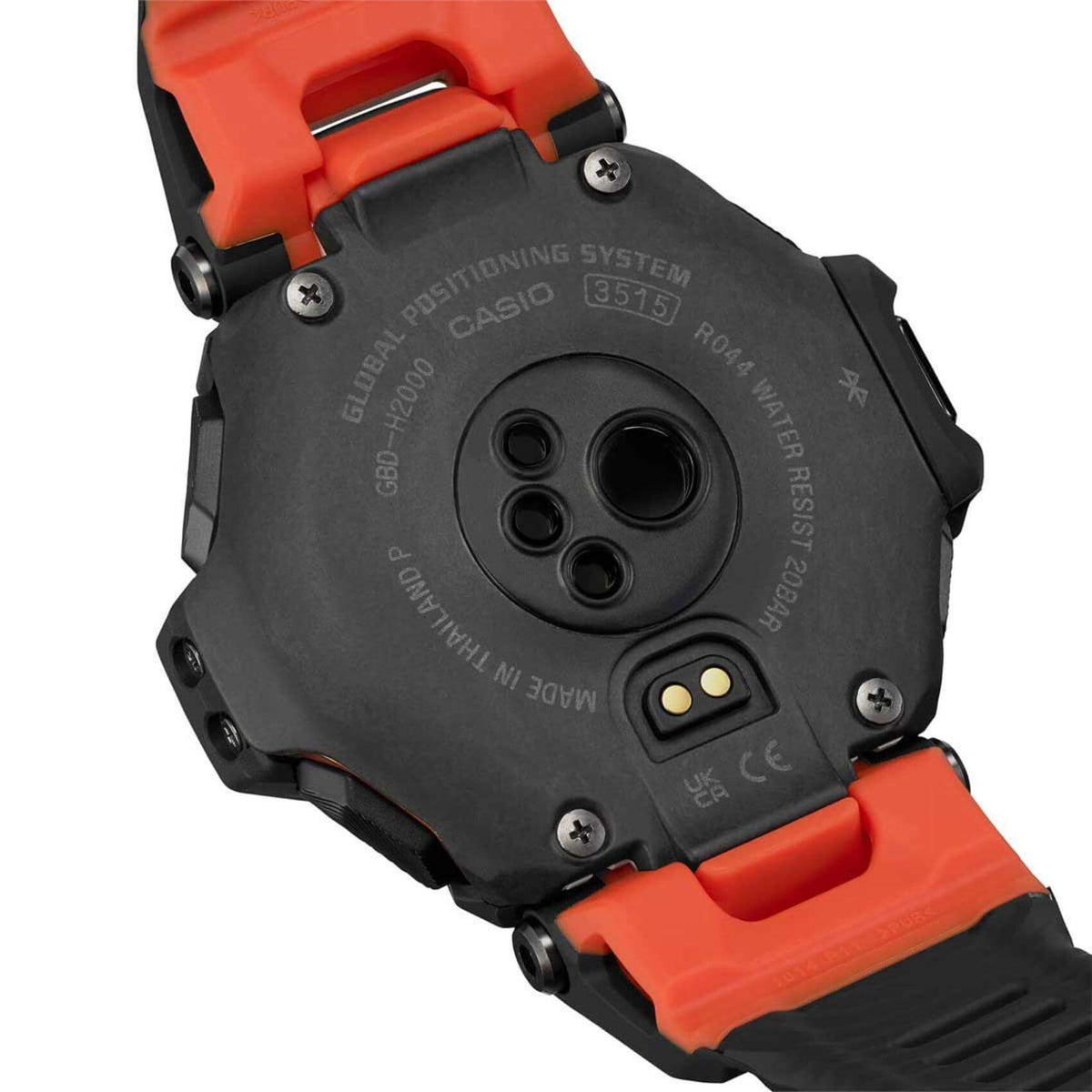 Ρολόι Casio G-Shock G-Squad GBD-H2000-1A9ER που συνδυάζει πράσινο καουτσούκ λουράκι και μαύρο καντράν μεγέθους 52.6mm.