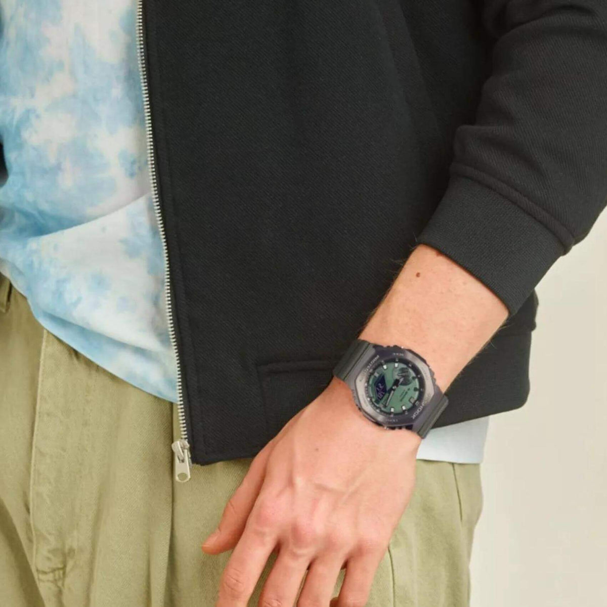 Ρολόι Χρονογράφος Casio G-Shock GM-2100B-3AER Με Χακί Καουτσούκ Λουράκι