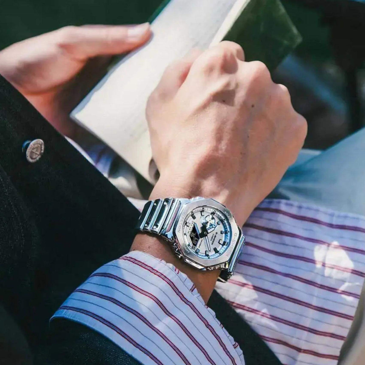 Ανδρικό Ρολόι Casio G-SHOCK GM-2100YM-8AER Με Ασημί Καουτσούκ Λουράκι