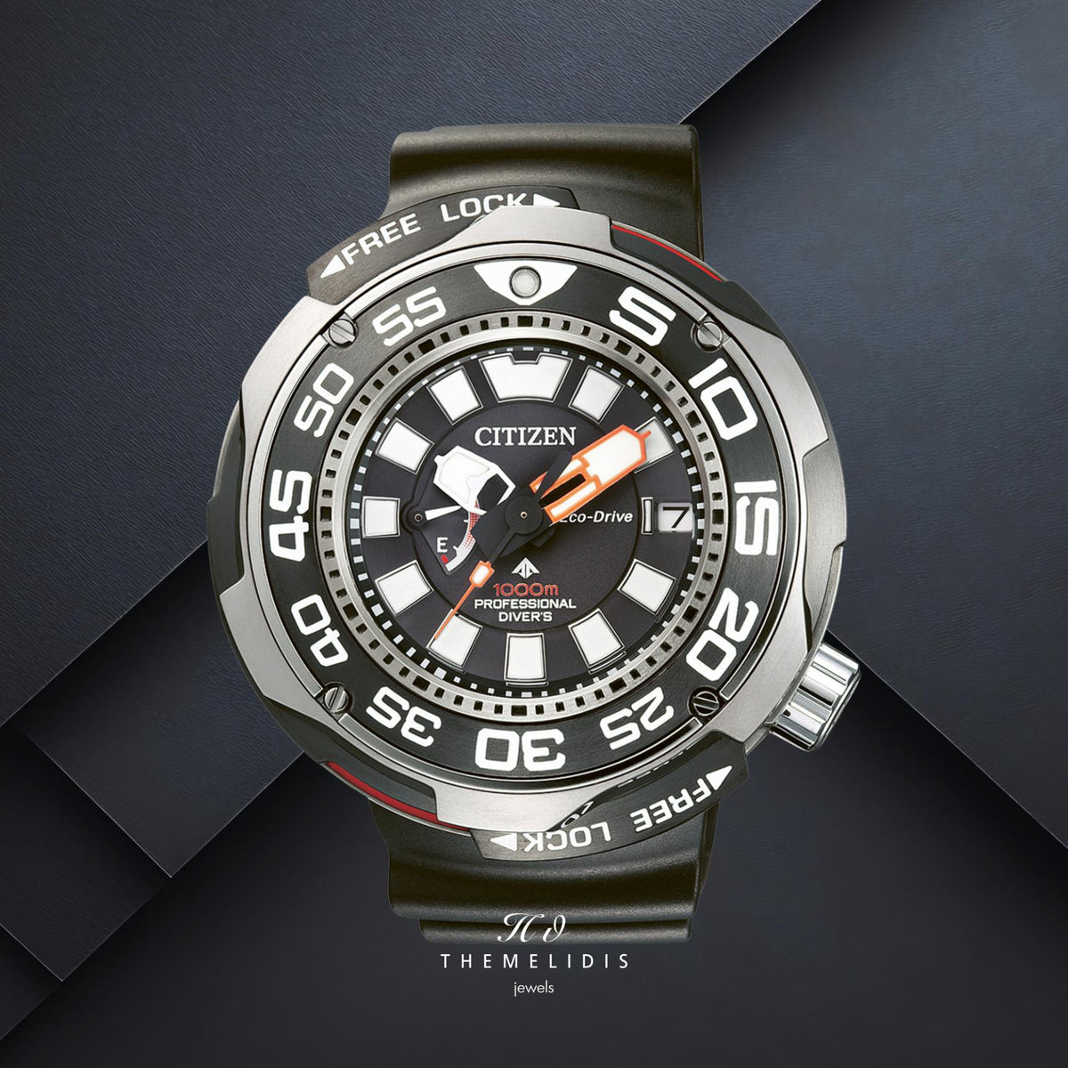 Καταδυτικό ρολόι Citizen Promaster Professional Diver 1000 BN7020-09E με μαύρο καντράν 52.5mm, κάσα Super Titanium και στεγανότητα 100ATM.