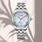 Γυναικείο Ρολόι Citizen L EM1140-80D με Ασημί Μπρασελέ & Λευκό Καντράν