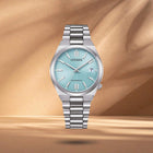 Αυτόματο Γυναικείο Ρολόι Citizen Tsuyosa NJ0200-50L Με Ασημί Μπρασελέ & Γαλάζιο Καντράν