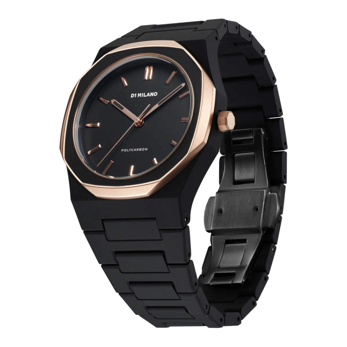 Ρολόι D1 Milano Black Mesh D1-PCBJ35 με μαύρο ατσάλινο μπρασελέ και μαύρο καντράν 40.5mm με οκτάγωνο σχήμα.