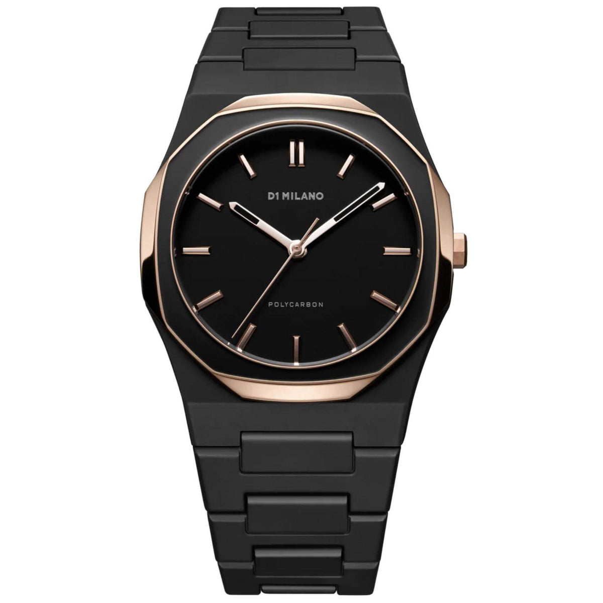 Ρολόι D1 Milano Black Mesh D1-PCBJ35 με μαύρο ατσάλινο μπρασελέ και μαύρο καντράν 40.5mm με οκτάγωνο σχήμα.