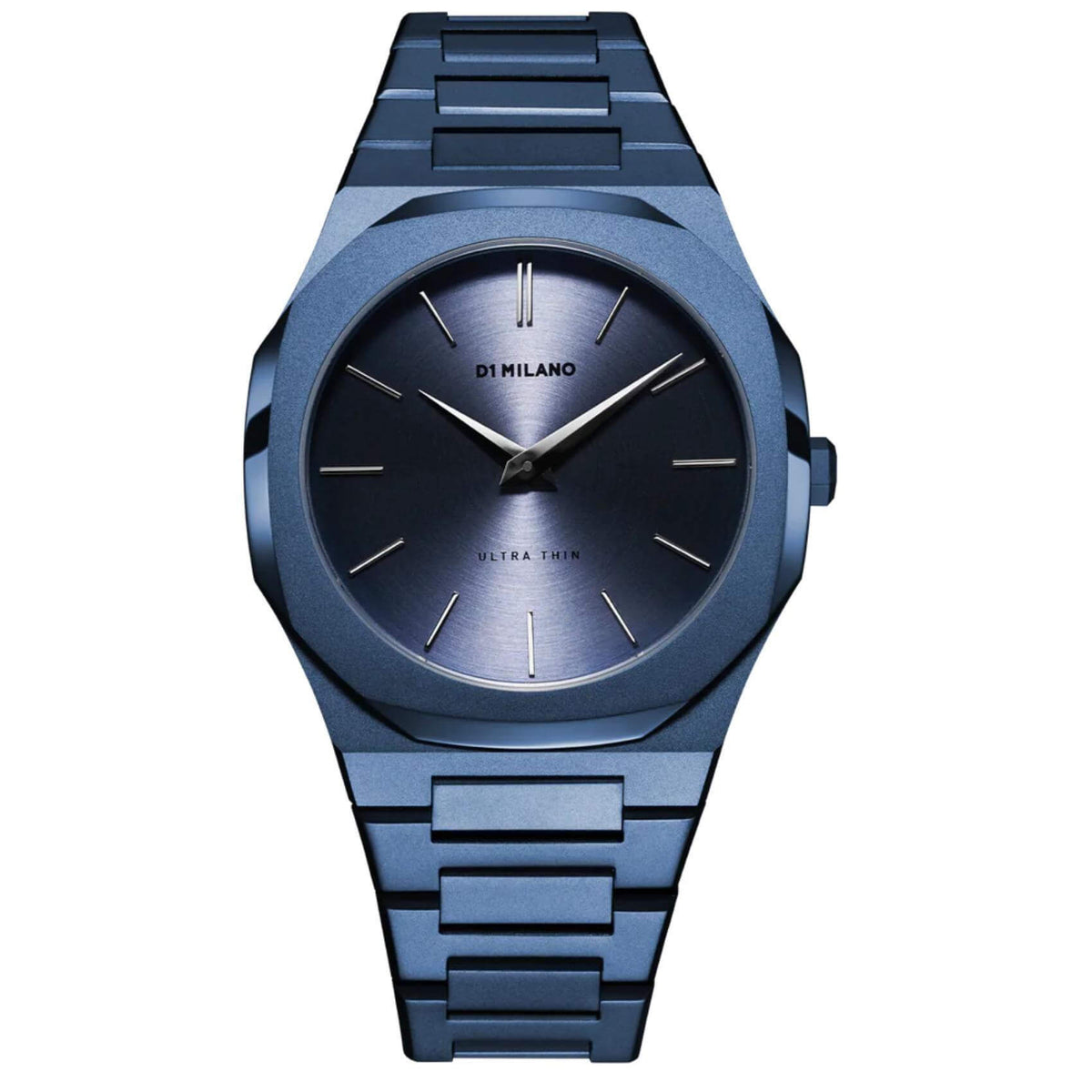 Αντρικό ρολόι D1 Milano Ultra Thin Midnight D1-UTBJ21 με μπλε ατσάλινο μπρασελέ και μπλε καντράν 40mm με οκτάγωνο σχήμα.