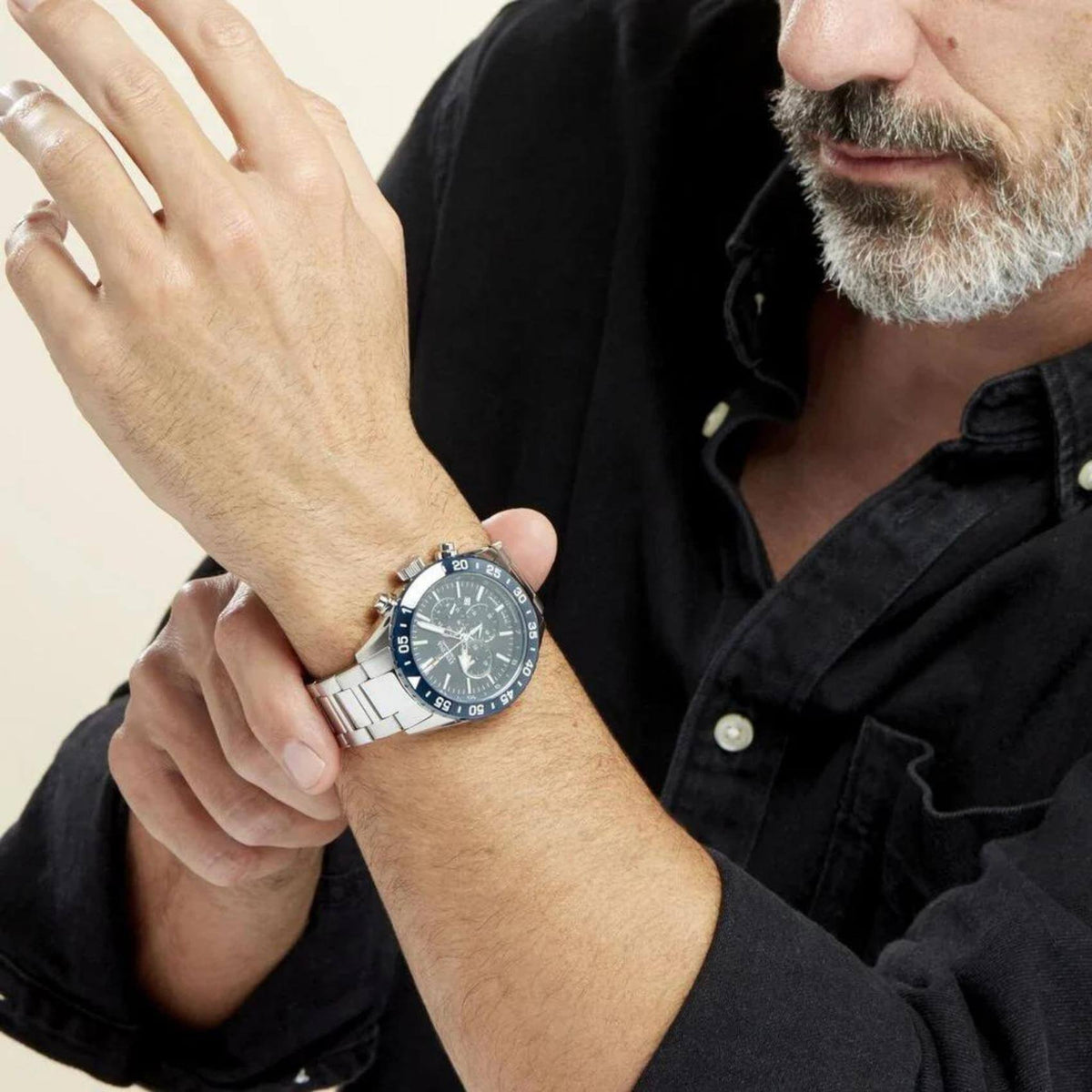 Ρολόι Festina Ceramic F20575/2 Χρονογράφος Με Ασημί Μπρασελέ & Μπλε Καντράν F20575/2