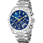 Ρολόι Festina F20668/2 Χρονογράφος Με Ασημί Μπρασελέ & Μπλε Καντράν