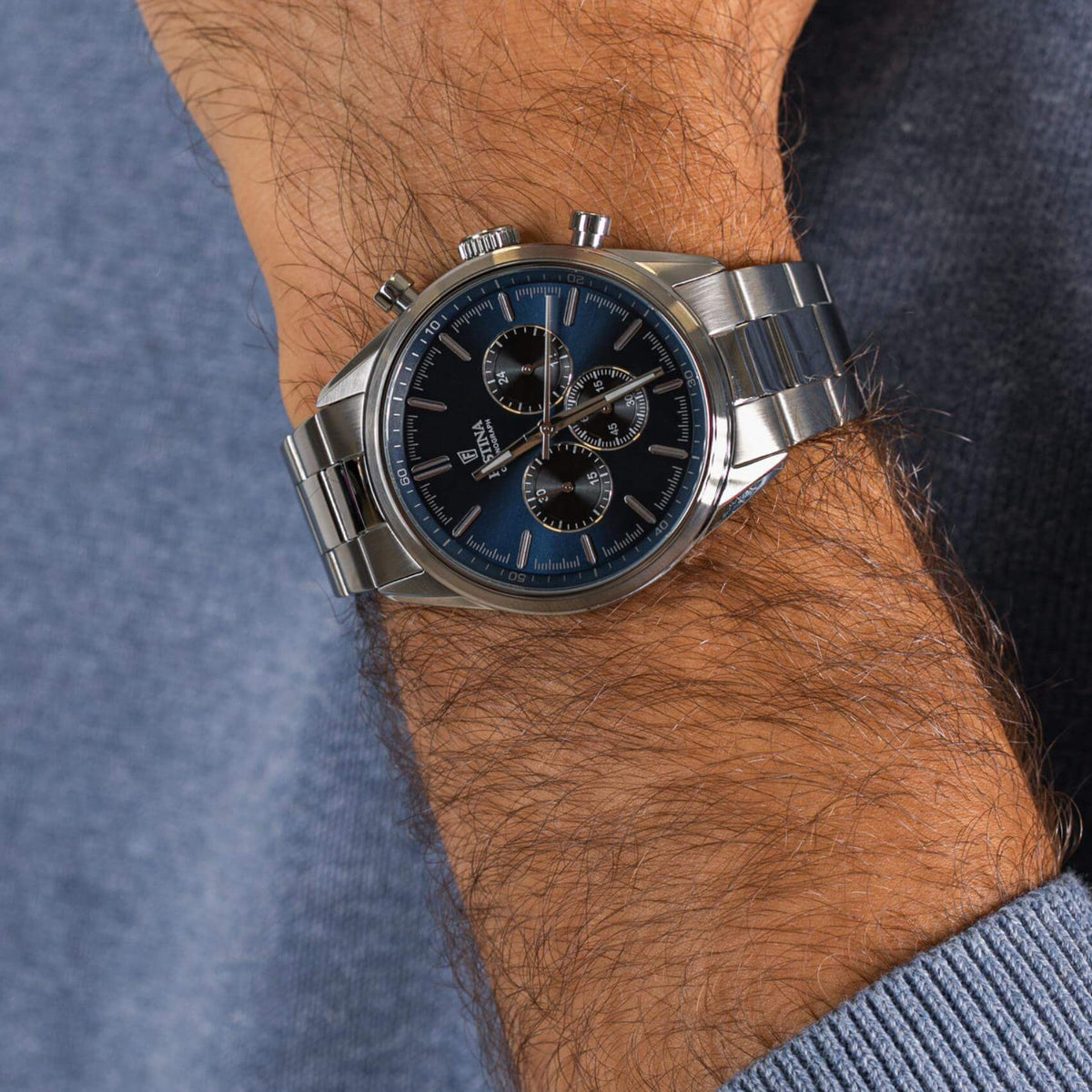 Ρολόι Festina F16820/2 Χρονογράφος Με Ασημί Ατσάλινο Μπρασελέ