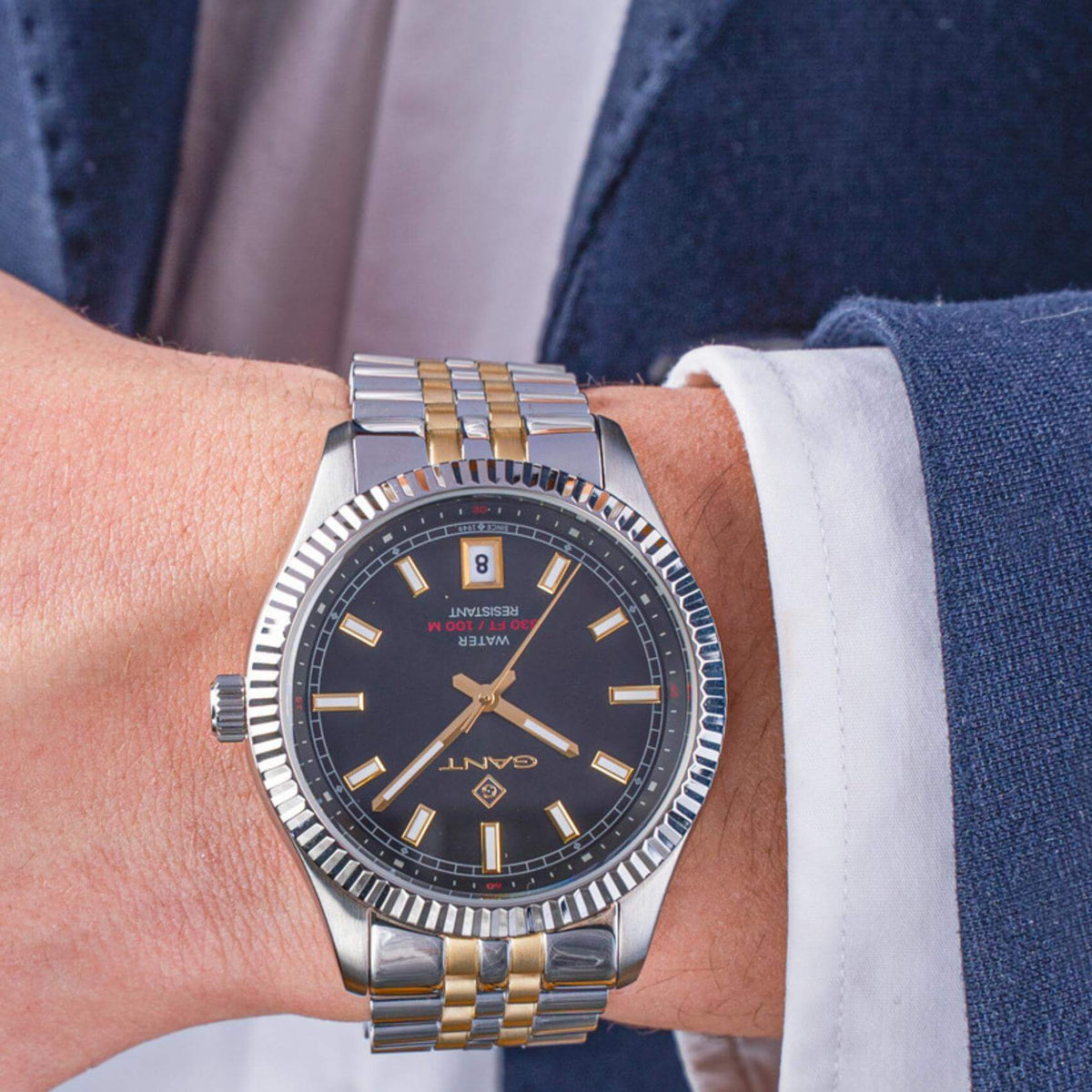 Ρολόι Gant Sussex 44 G166009 Με Δίχρωμο Μπρασελέ